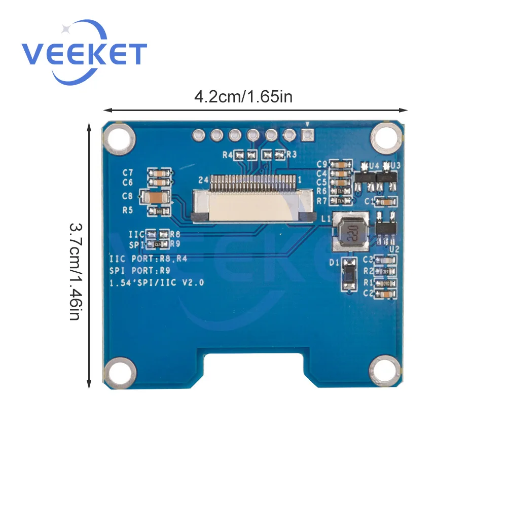 1.51 بوصة وحدة عرض OLED شفافة 128*64 القرار SSD1309 رقاقة شاشة زرقاء SPI IIC واجهة LCD لوح مهايئ الشاشة #3