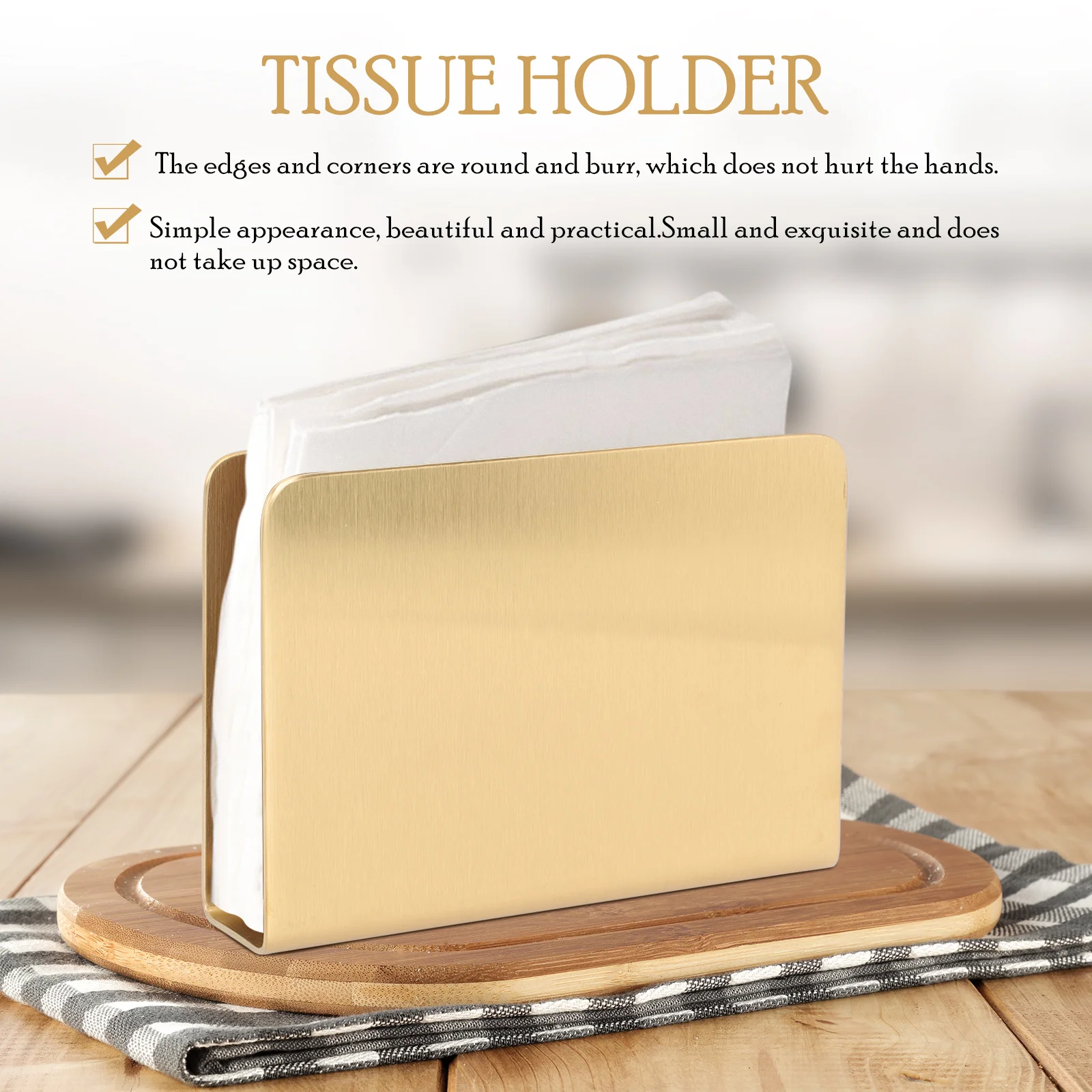 حامل الذهب ديكور الجدول منديل حامل المطبخ منديل تخزين موزع لغرفة الطعام ديكور مطعم الحفلات #1