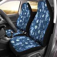 Blue Seahorse Print Car Seat Covers 2pcs Auto Universal Front Seat Protector Men Women Automobile Decorate Accessories