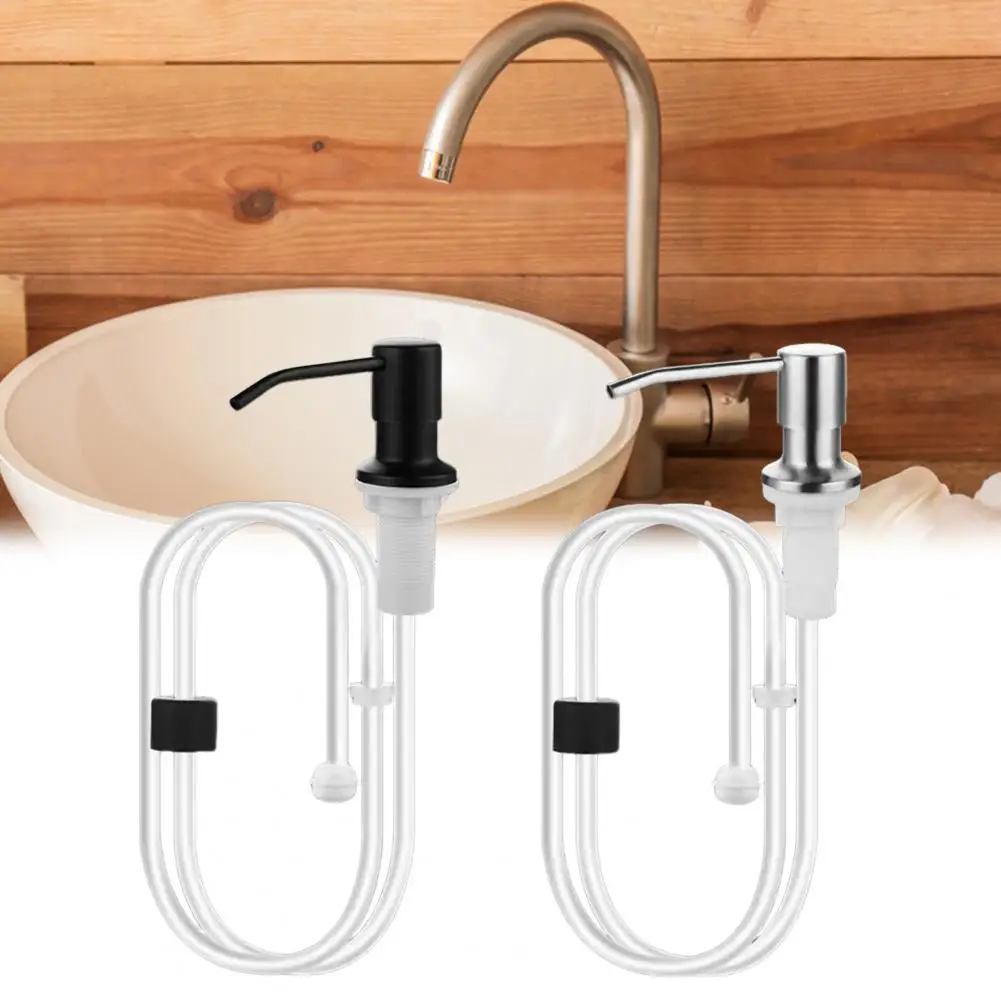 Soap Dispenser for Kitchen Sink Stainless Steel Countertop Pump with 1m Extension Tube Kit Hand Wash Pump for Home Restaurant