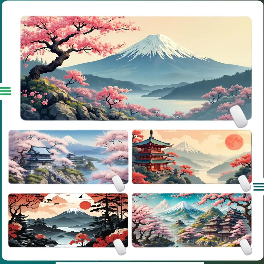 

Mount Fuji Mouse Pad Large Computer Office Game Table Mat New XXL Rubber Non-slip Stitched Edge Keyboard Mats Washable Desk Pads