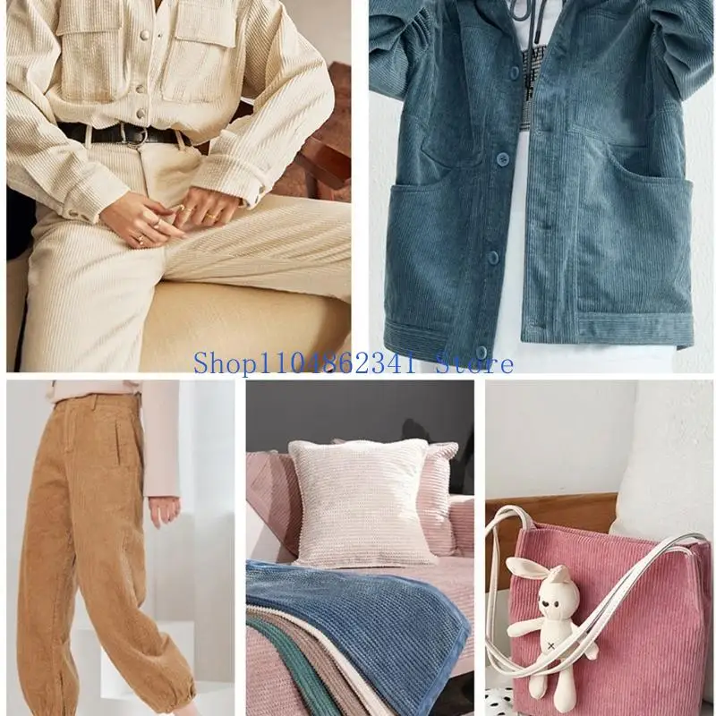 

5asd Sewing Shirt Sweater Coat Fabrics Corduroy Fabric Stretch Corduroy Fabric for Curtains and Sofa Cover
