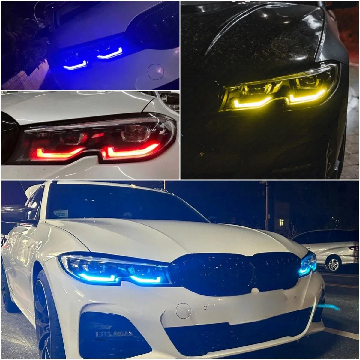 وحدات RGB متعددة الألوان LED DRL مع المشتت الحراري لـ 2019-2022 BMW 3 Series G20 G21 G82 تناسب الإصدار الأمريكي S5A4A LED المصباح #3