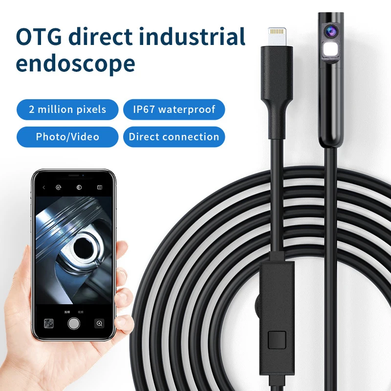 KERUI-endoscopio automotriz de 8mm y 2MP, cámara de inspección de boroscopio, lente Dual/Singel para Iphone, IOS, teléfono inteligente, Android, coches tipo C