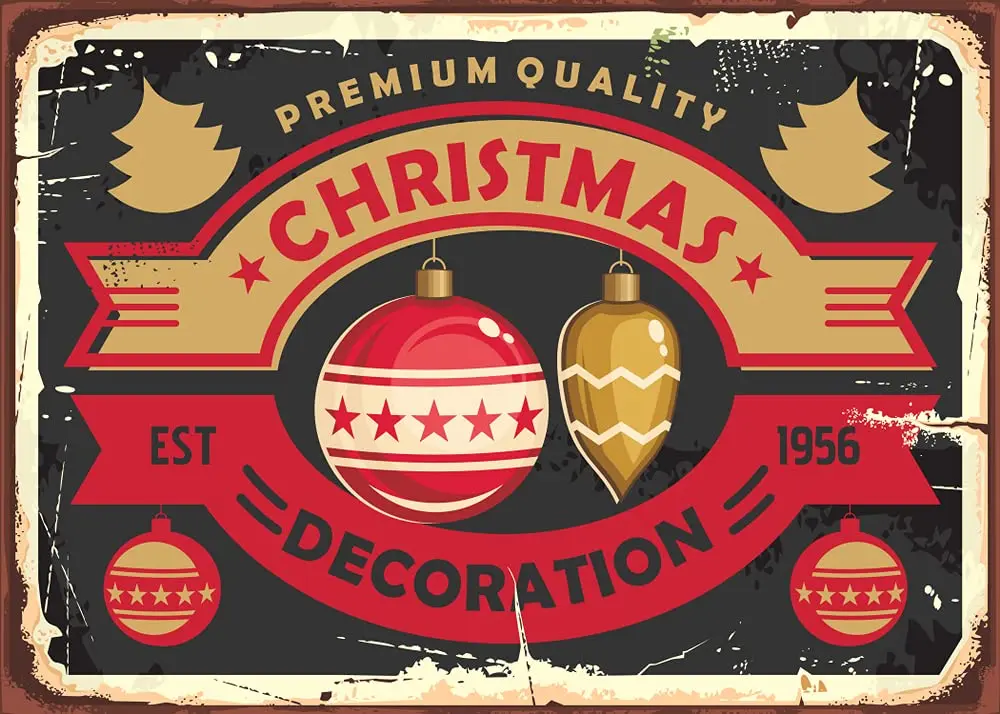 Bocromo Vintage Christmas Metal Sign Christmas Decoration Store Wall Decor for Bars,Restaurants,Cafes Pubs 12