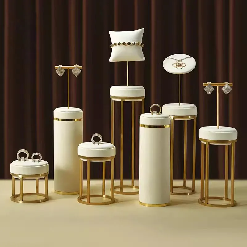 High-end microfiber metal jewelry display rack, watch necklace jewelry rack, ring earring jewelry rack