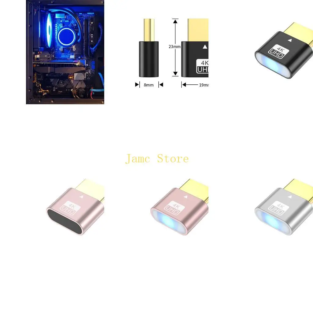 

LX0B HDTV Dummy Plugs Headlessly Display Adapters for Multiple Monitor Setups