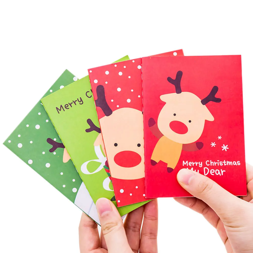 20 Pcs Christmas Theme Mini Notebook Christmas Decoration Pocket Portable Notepad Children\'S Prize Booklet (Assorted Color)