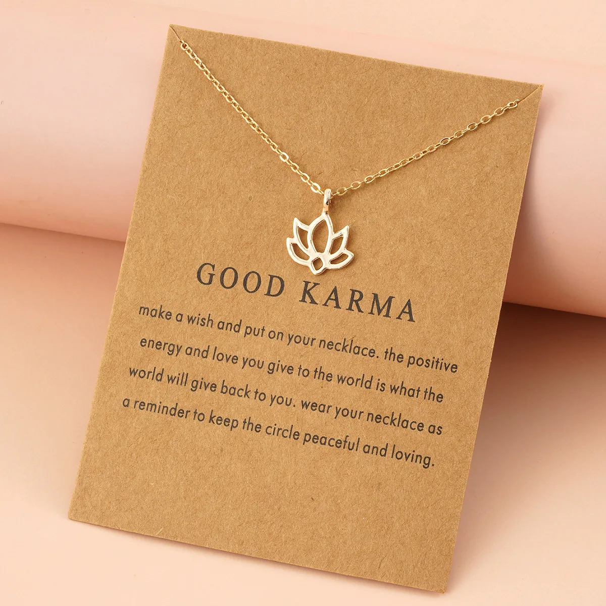 Trend Hollowed-out Lotus Necklace Simple Card Lotus Pendant Versatile Clavicle Chain Gift Hot Sale