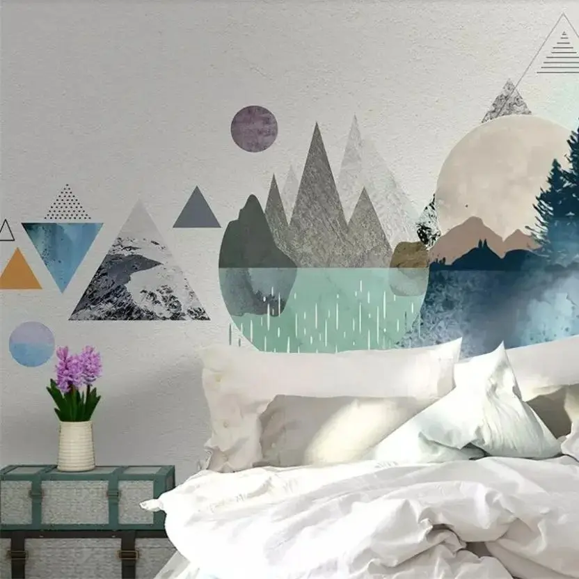 

Beibehang Custom wallpaper 3d photo mural Nordic modern minimalist personality geometric mural TV wallpaper 3d papel de parede