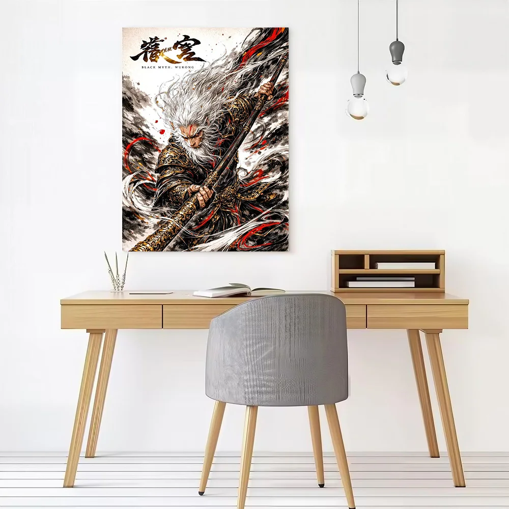 Black Myth: Wukong Printed Canvas Poster Custom Pictures Wall Art Canvas Painting for Specialty and Themed Home Decor Wand Deko