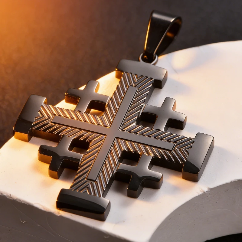 Hochwertiger Kreuzanhänger für Männer und Frauen, Retro-Kreuzkette, religiöser Amulett-Schmuck, wasserdicht, für den Alltag/Partys geeignet, Geschenk. – Detail 1