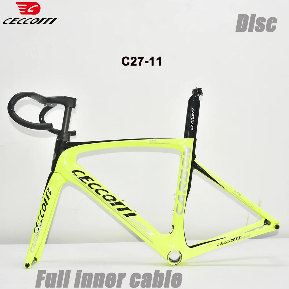 

Disc Brake Bicycle Frame T1000 Full Carbon Fiber Road Bike Frame, 700C * 30mm Tires Full Hidden Cable design