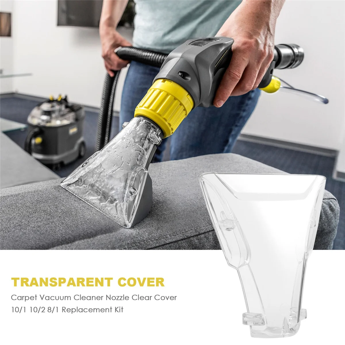 Carpet Vacuum Cleaner Nozzle Clear Cover 10/1 10/2 8/1 Replacement Kit for Puzzi 41300010(B)