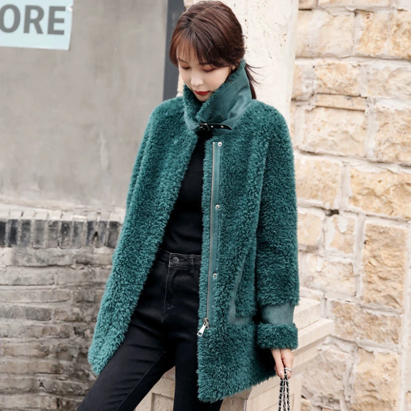 Women's Particle Lamb Fur Coat, Casual Loose Outwear, Large Size, All-Matching, Thick, Keep Warm, Female Fashion, Winter, 2024