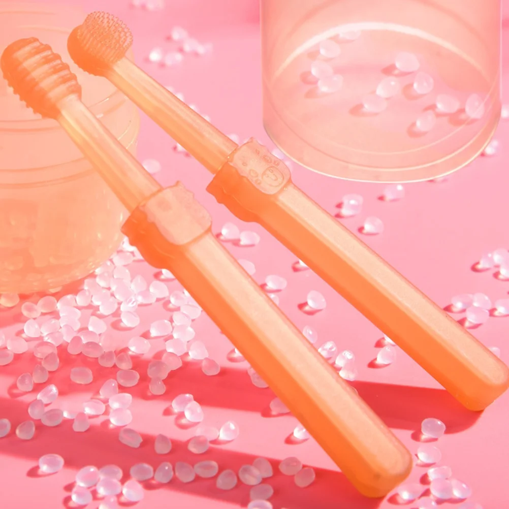 

2Pcs Baby Silicone Toothbrush Set Infant Oral Cleaning Tool Soft Bristles for Newborns Toddlers Gentle on Gums Travel