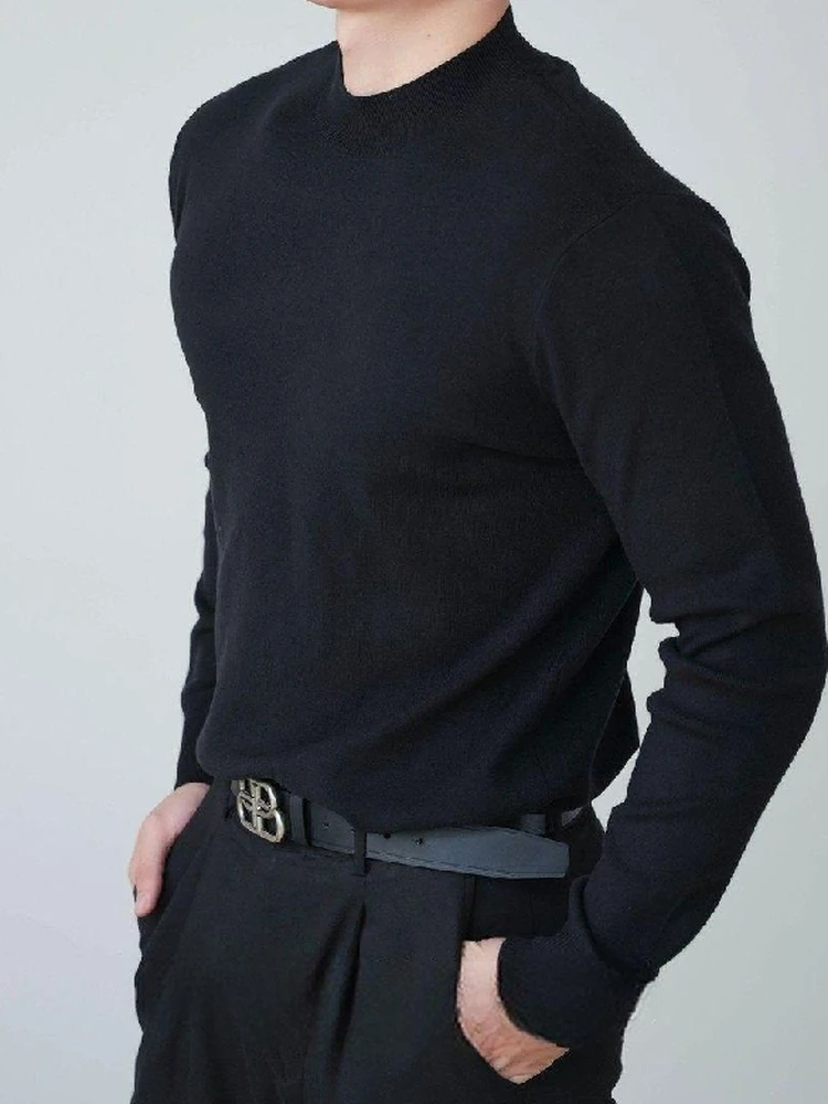 

Spring 2026 Men's Slim Fit Long Sve Knitted Sweater Comfortable Soft Premium Quali Base irt Casual Sle Knitted Top
