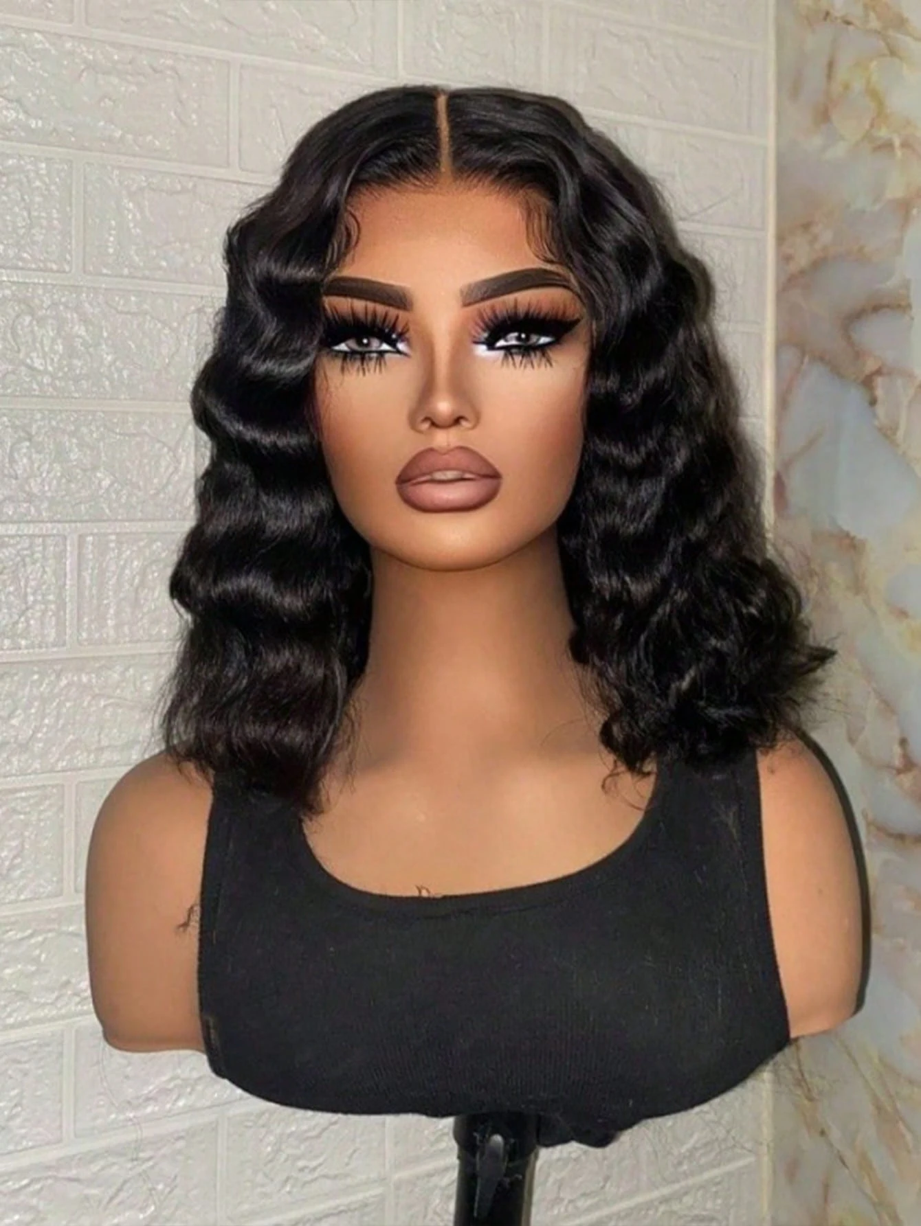 Human Hair 13x4 HD Lace Front Wig Pre Plucked Glueless Short Wet and Wavy Healthair Deep Wave Lace Front Wig 10 Bob - Curly Human Hair  main image 3