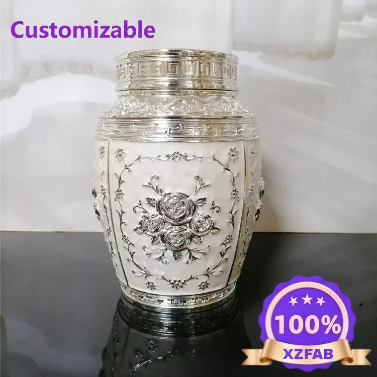 Factory Direct 2026 Creative European style metal storage jar, desktop display, zinc alloy sealed capacity, large moisture-proof