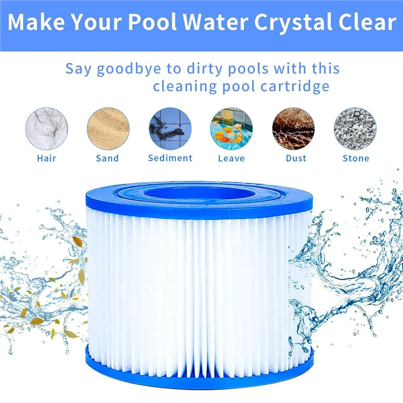 

【Price-Drop!】For Type VI Pool Filter Cartridge, 8 Pack Of Inflatable Hot Tub And SPA Replacement Filter Compatible With 90352E 5