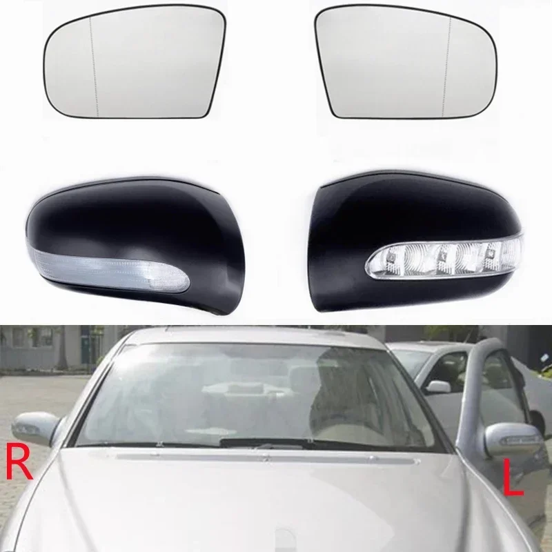 

Side Mirror Heated Glass Lens Rearview Housing with Turn Signal Lamp For Mercedes-Benz S-Class W220 S280 S320 S430 1998-2005