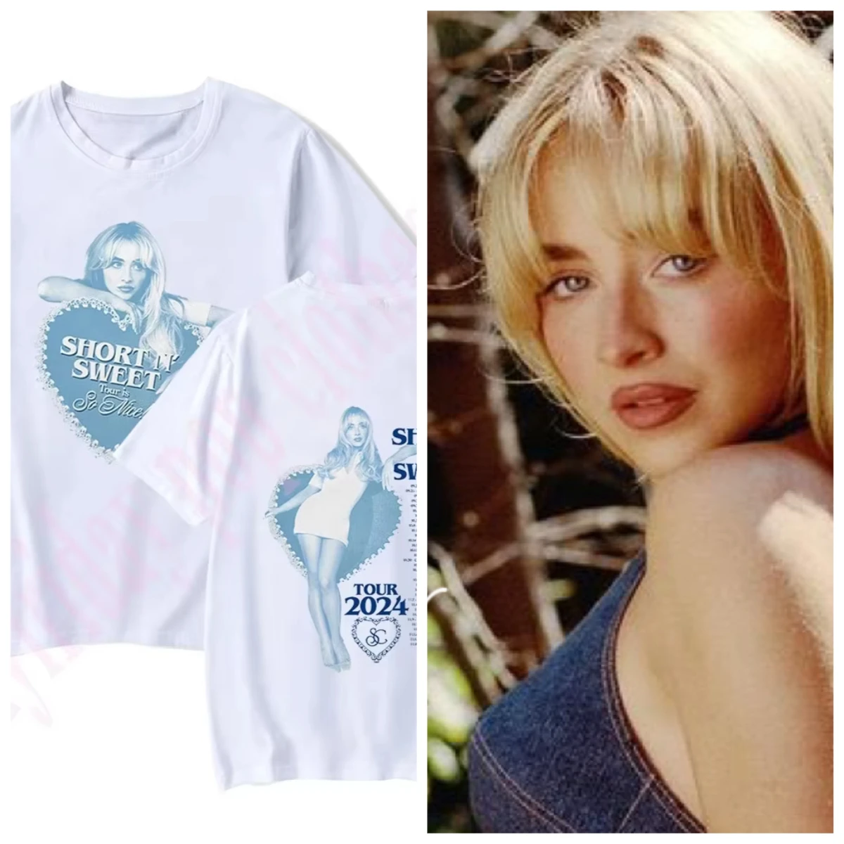 

Sabrina Carpenter Short N' Sweet Tour Хлопковая футболка Merch Женская и мужская одежда Тенденция Повседневный топ унисекс с короткими рукавами и принтом
