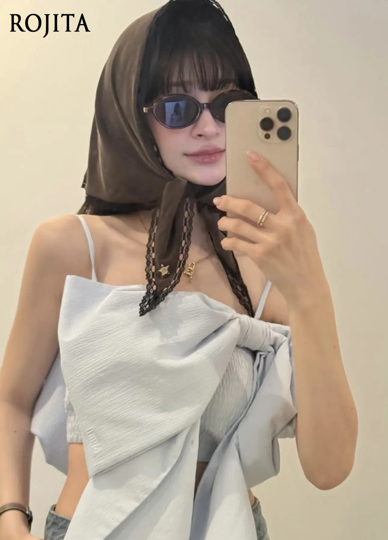 Big Bow Backless Spaghetti Strap Crop Top Women Japanese 2026 Summer New Bow Short Suspender Camisole