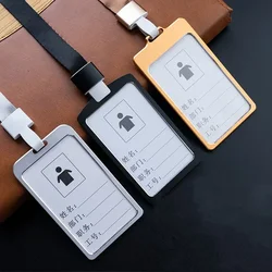 Card Case Holder Aluminum Alloy ID Tag Working Permit Case Employee's Business Pass Bus Work Card Holder Sleeve Metal Staff