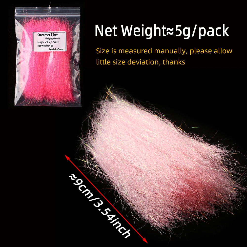 1pack Crimped Slinky Fiber Flash Streamer Fiber for Minnow Streamer Flies Saltwater Trout Bass Pike lure Fly Tying Material