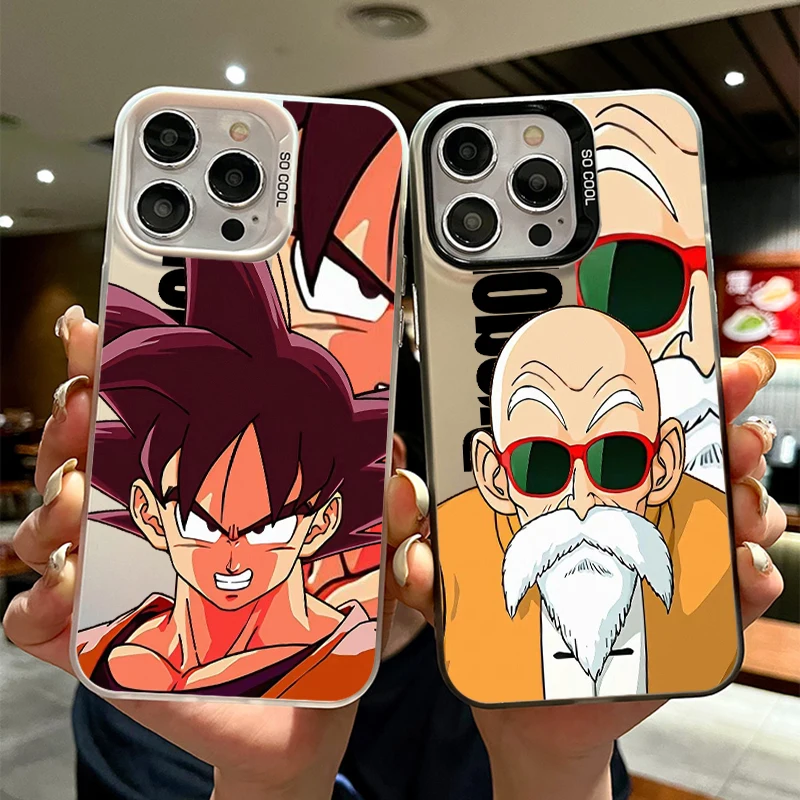 Japan D-D-Dragon Ball Anime For Apple iPhone 15 14 13 12 11 8 7 XS XR X Pro Max Plus Colorful Silver Funda Phone Case