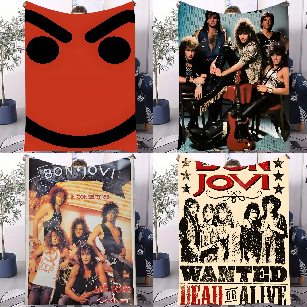 

Rock Band B-Bon Jovi Forever Blanket Design Lightweight For Dorms, Naps, Living Room, Office,Sofa,All-Season