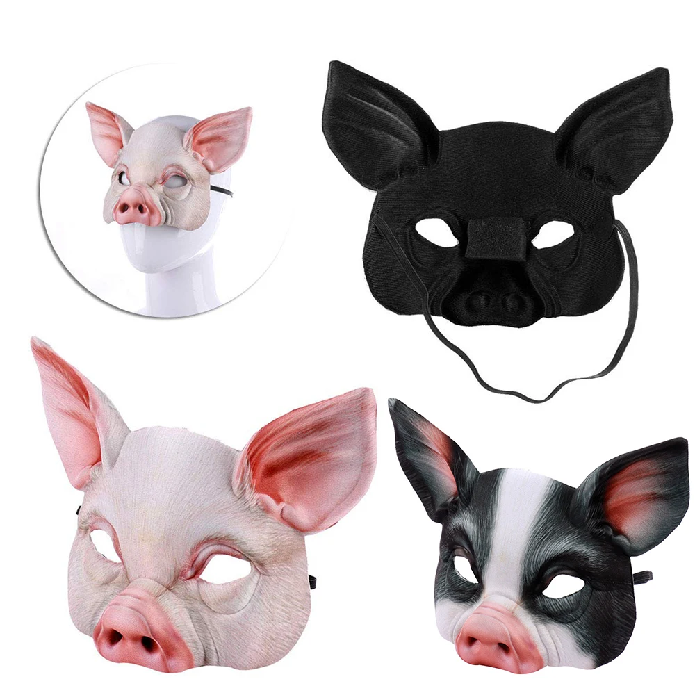 Animal Mask 3D Realistic Half Face Mask Halloween Carnival Masquerade Birthday Party Game Cosplay Costume Accessories Props