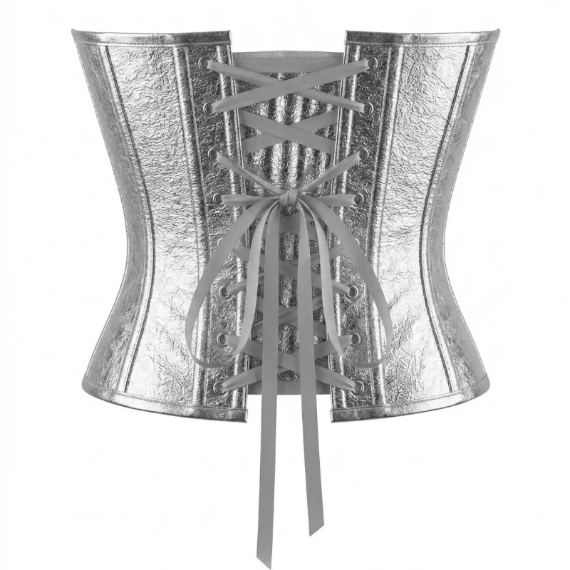 Silver Corsets for Women Steampunk Gothic Corset Bustier with Plus Size Vintage Style Corset Top Burlesque Lingerie ﻿ - view 2