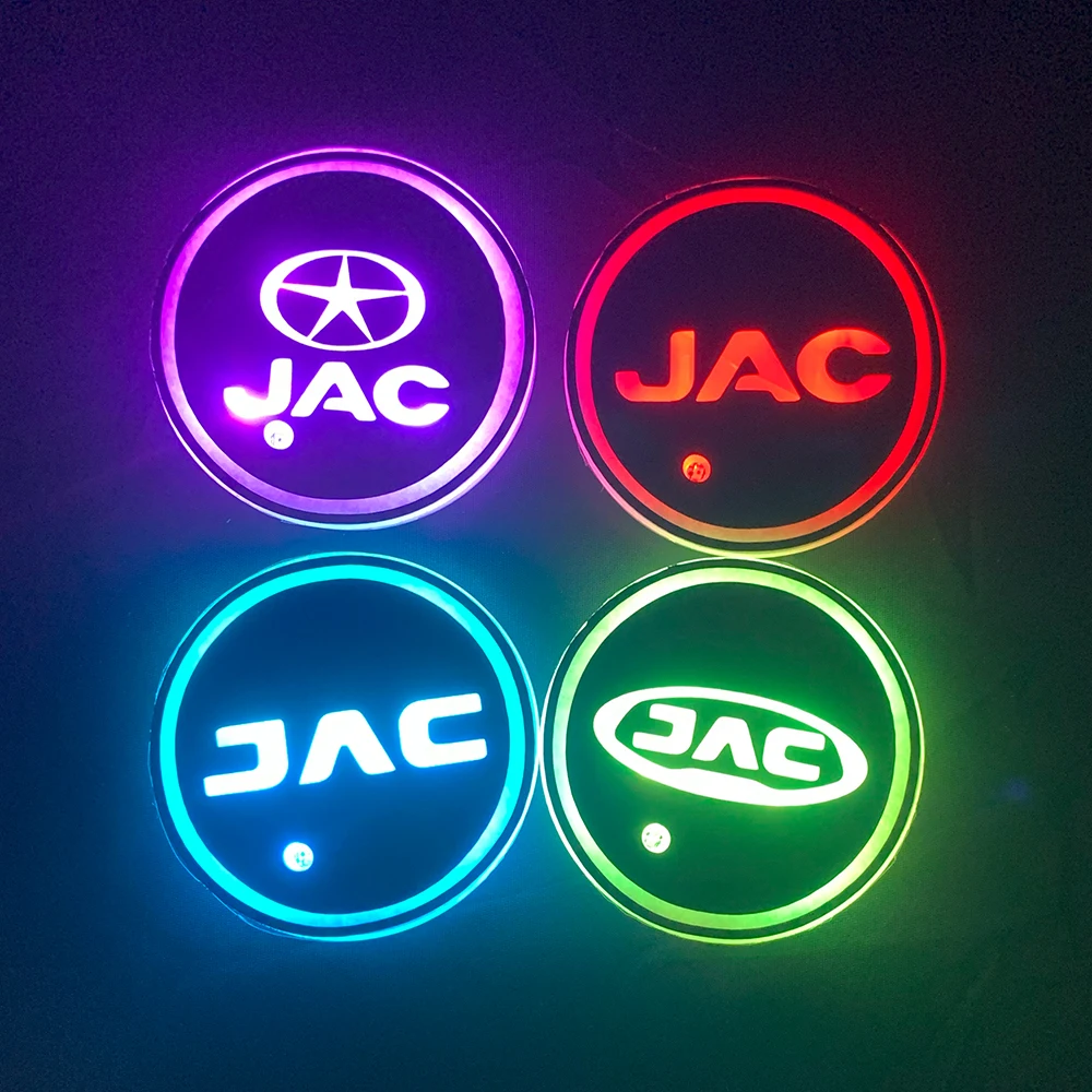 Car Water Cup Bottle Lamp Auto Holder Mat Pad Luminous Coaster For JAC Hunter JS2 JS3 JS4 JS5 JS7 KN T6 T6 T8 T8 Pro T8 EV T40