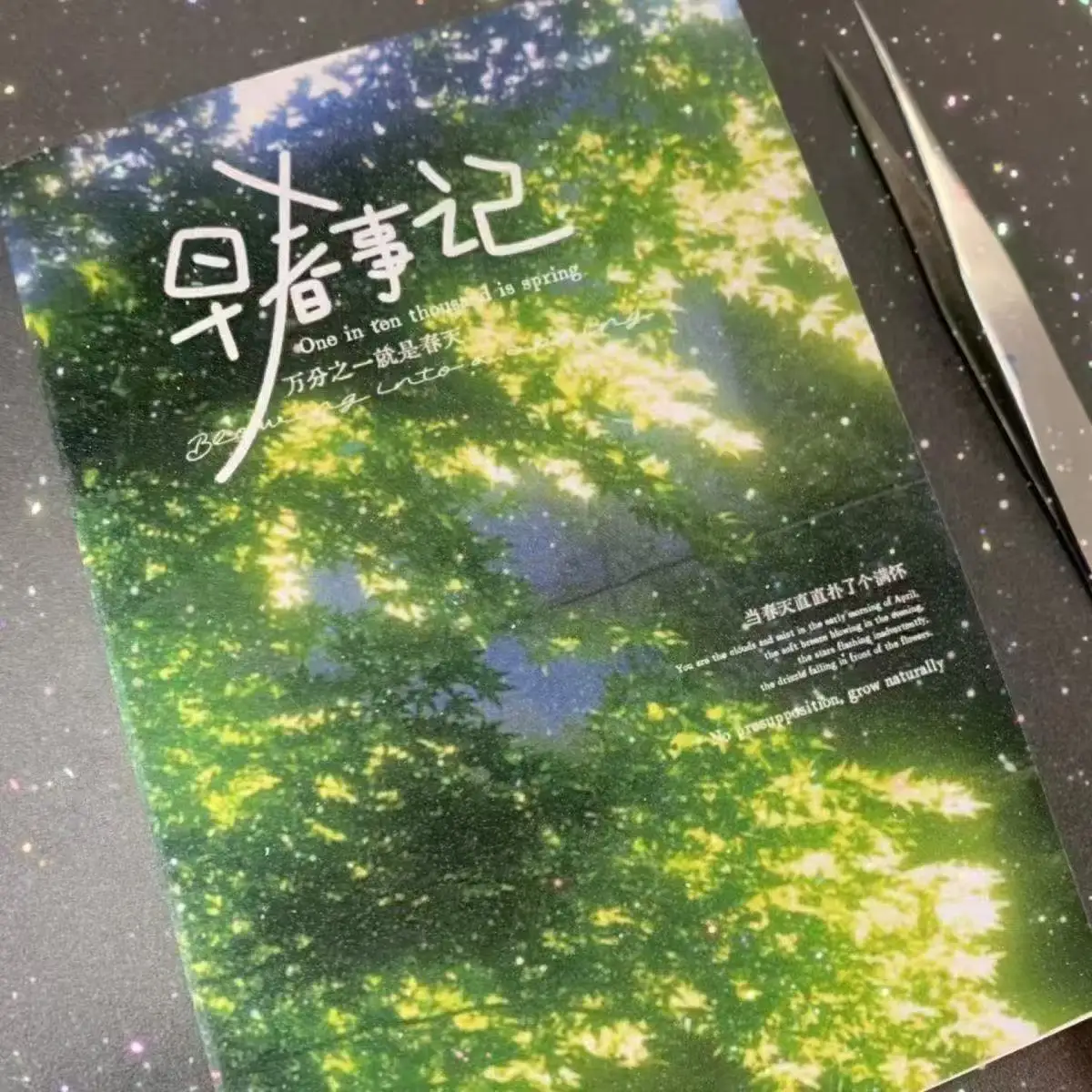Sticker Book Summer Leaves Green Early Spring Events Sticker Book Film Sticker Book Student Niche Decoration Material Ins Style