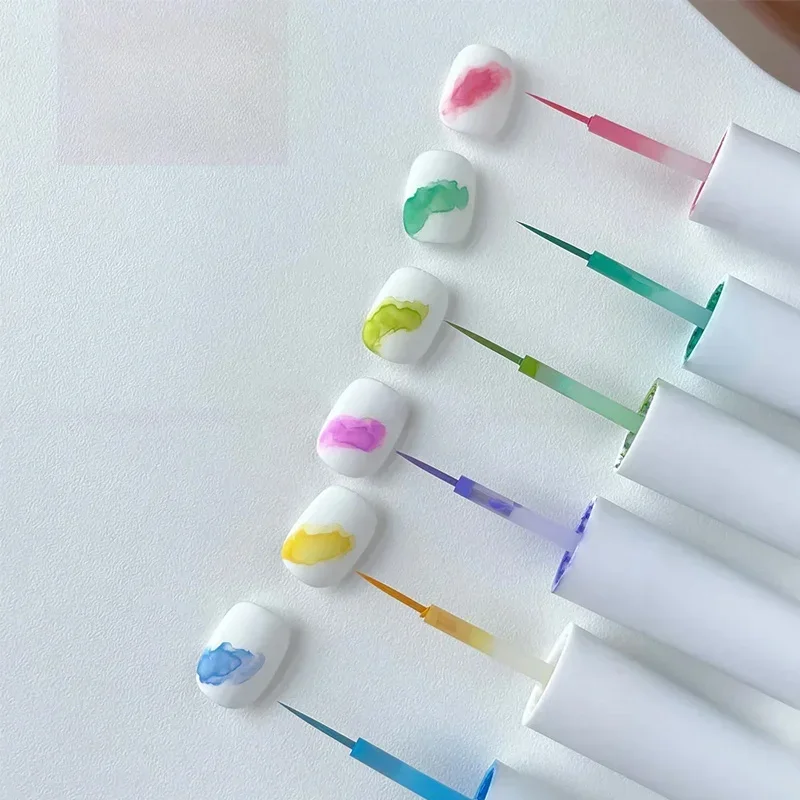 Solución de tinte para uñas 6 ml, 6 colores, verano helado, creativo, diseño de patrones, decoración femenina 6