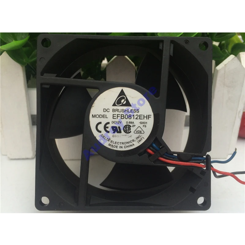 

Delta 8032 EFB0812EHF DC12V 0.68A 8.16W 8cm Case radiator Fan 4100rpm 62cfm double ball bearing air blower