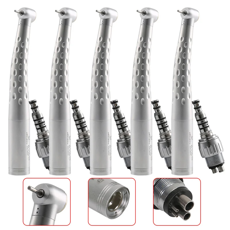 1-5Pcs Dental High Speed Handpiece Standard head 4 Hole Quick Coupler Standard Head Single spray GB4 Air Turbine Push Button