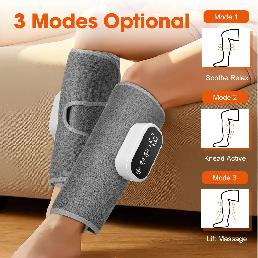 360° Foot Air Pressure Leg Massager Promotes Blood Circulation Hot Compress Calf, Massager Muscle Relaxation Lymphatic Drainage