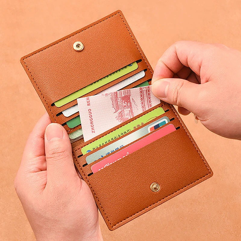 1Pc Slim Compact Anti-Demagnetization Card Holder Wallet Simple Bank ID Driver's License Card Case