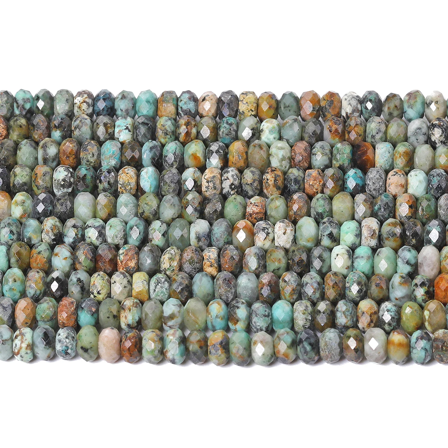 الفيروز الأفريقي الطبيعي حجر الخرز 4x2 مللي متر الأوجه شقة مستديرة Rondelle شكل الخرز لصنع المجوهرات Diy بها بنفسك اكسسوارات #3