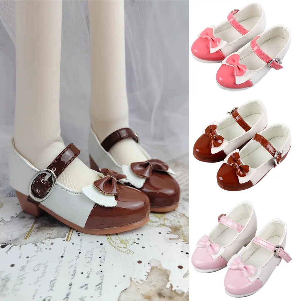 [wamami] 122# Pink Shoes/Bow Shoes/Synthetic Leather Shoes For 1/4 MSD 1/3 SD DZ Doll