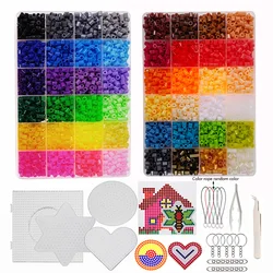 48 Colors 5mm Fuse Beads Kit Ironing Beads Pixel Art DIY Puzzle 3D Puzzles Toy Crafts Making Handmade Gift  Melting Beads Set