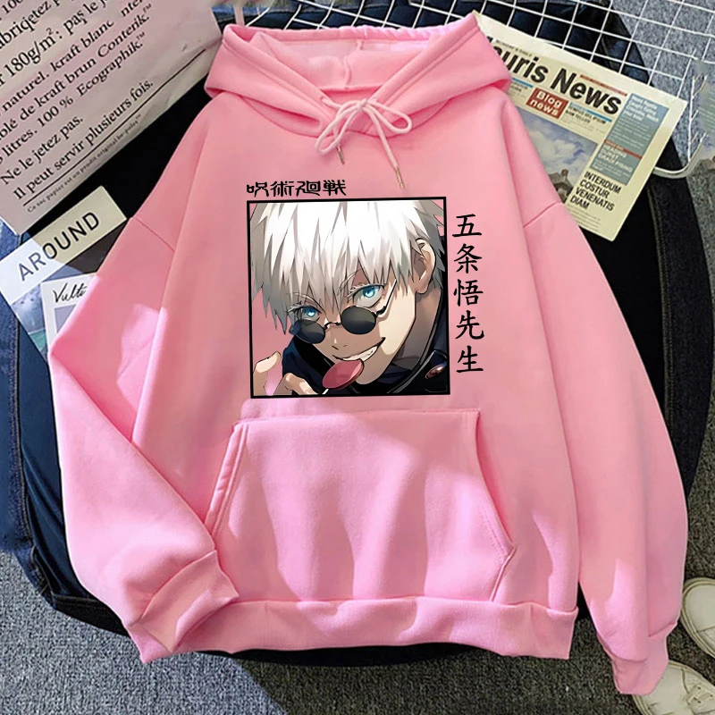 New Anime Hoodie Cool Gojo Satoru Printed Round Neck Long Sleeve Streetwear Men/Women Fashion Casual Loose Pullover Harajuku Top