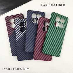 Luxury Ultra Thin Carbon Fiber Textured Phone Case For Xiaomi Redmi Note 14 13 Pro Plus 12T 11T Pro Turbo Shockproof Hard Cover