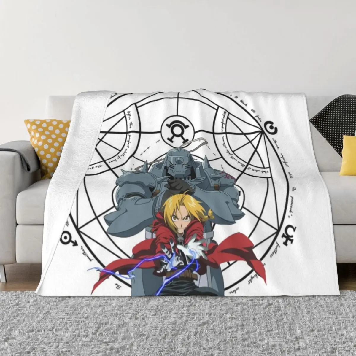 

Full Metal Alchemist - Edward and Alphonse Throw Blanket Winter bed blankets Hairy Blankets Personalized Gift