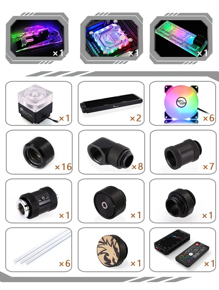 LIAN LI O11 다이나믹 케이스/CPU 및 GPU 블록/대신 저수지용 BYKSKI 아크릴 보드 워터 채널 솔루션 키트 사용