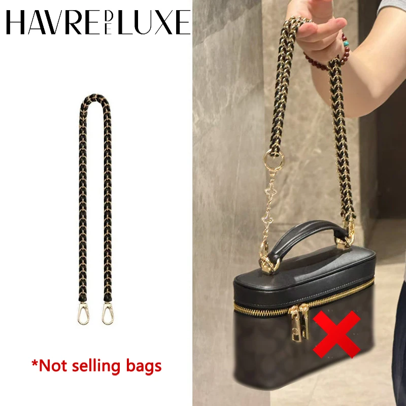 Cowhide Woven Chain Strap For rainer18, Leather Interwoven Shoulder Crossbody Bag Replacement Strap Handbag Accessories