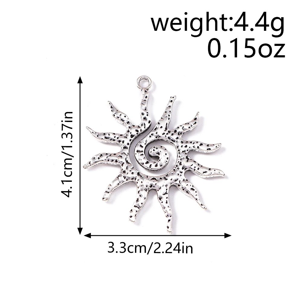 Leslie 10 Stück/Lot Legierung Antik-Silberfarben Polaris-Stern-Anhänger für Armbänder Halsketten DIY Handgemachtes Schmuckzubehör – Detail 10