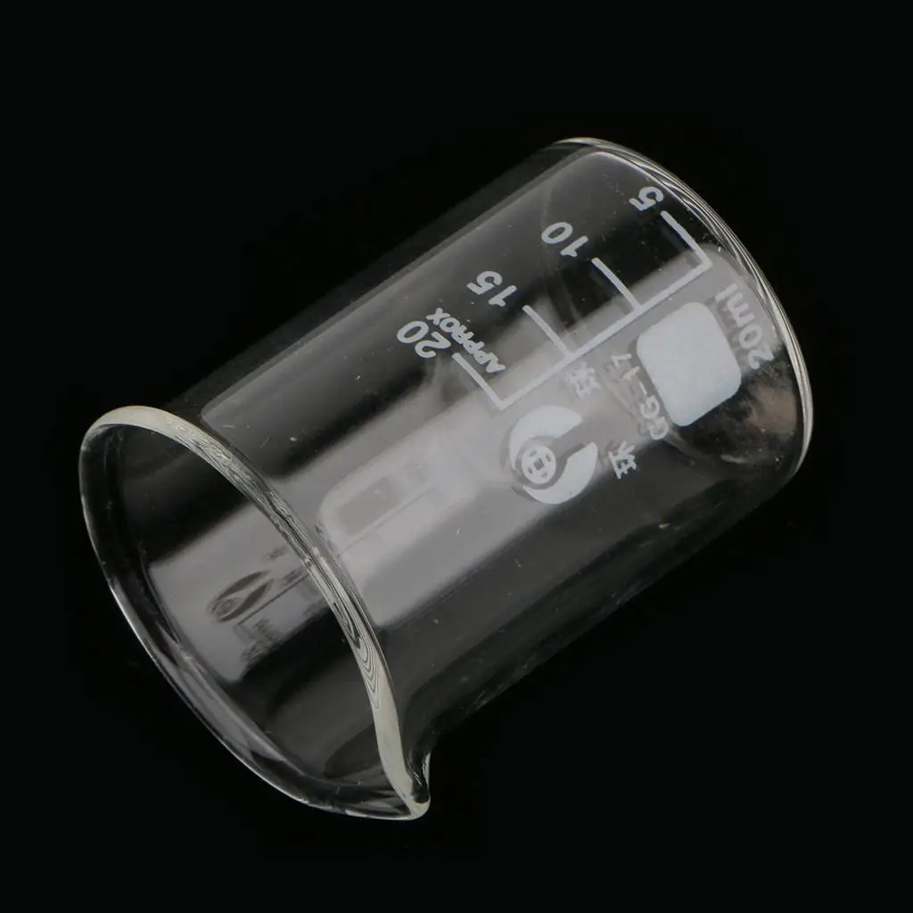 Transparent Borosilicate Graduated Beaker Lab Measuring Glass for Sample Testing and Cooking Glass Use